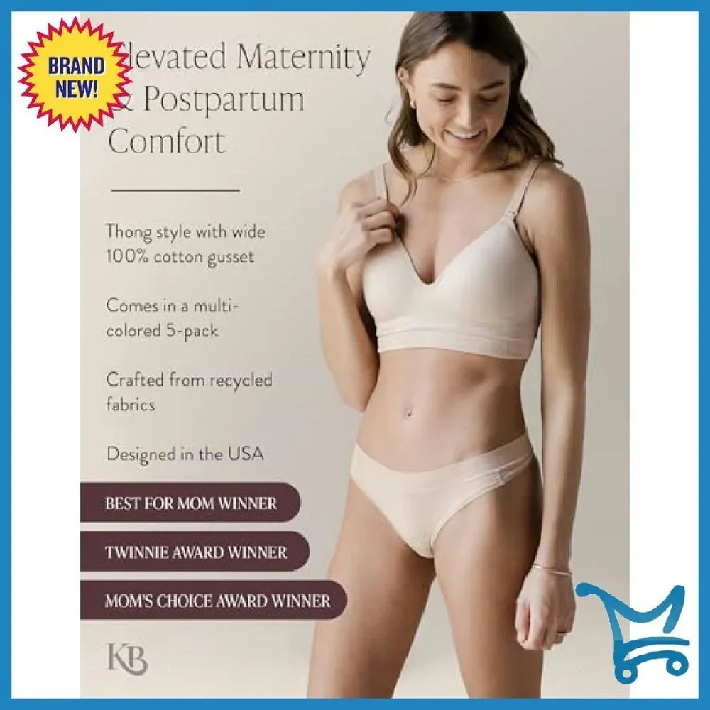Postpartum Maternity Thong Panty 5-Pack Sustainable Comfort